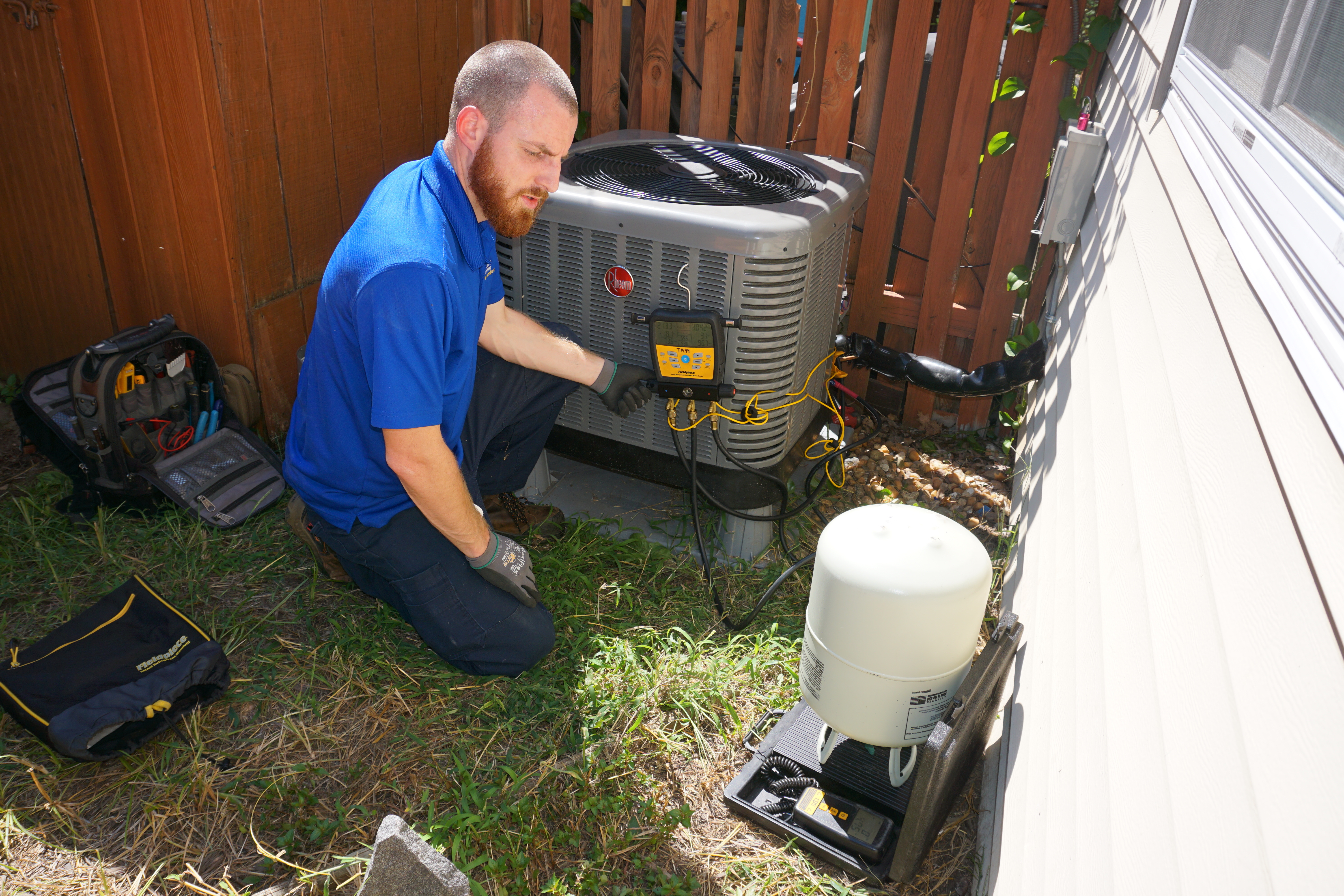 technician working on HVAC system